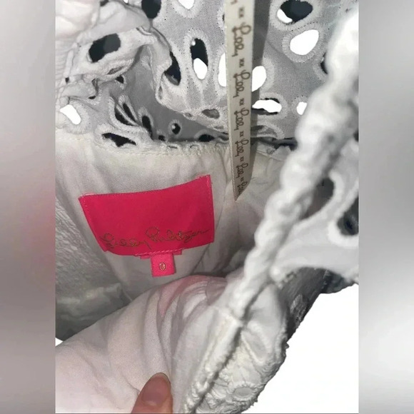 Lilly Pulitzer Kay Dress in Resort White Oversized Pinwheel Eyelet Size 0/Small - Picture 5 of 6